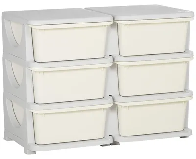 Productafbeelding van Opbergdoos voor kinderen, kinderopbergdoos, 3 lades, wit