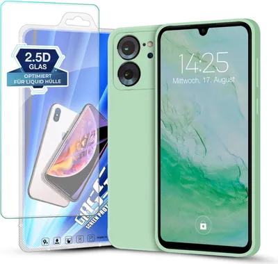Produktbild von Hülle für Xiaomi 13T / Xiaomi 13T Pro mit 9H Displayglas Displayschutz Plus Case Cover Bumper Silikon Softgrip Schutzhülle Farbe: Türkis