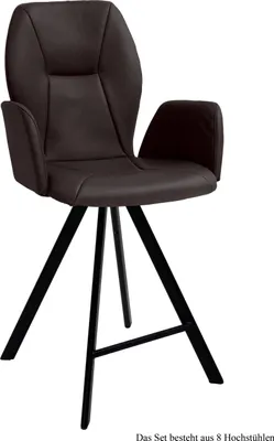 Produktbild von Thekenstuhl (8er-Set) Deretka 58x109x60 Schwarz/Espresso