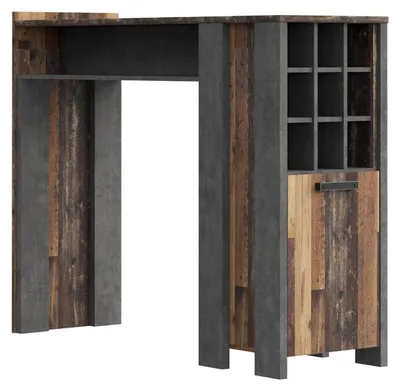 Produktbild von Forte Clif Bücherregal 150 160, Regal mit Barfach L/R 1, Standregal Vintage, Bar