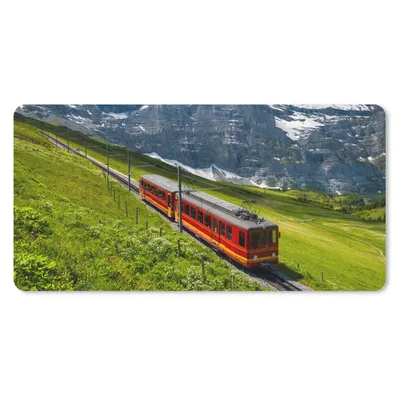 Obrázek produktu pro Podložka pod myš - Alpy - Vlak - Červená - 80x40cm - Podložka pod myš