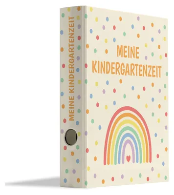 Produktbild von Friendly Fox Kindergarten Ordner, DIN A4 Regenbogen Sammelordner, Kindergarten Portfolio Ordner, Meine Kindergartenzeit, für bis zu 350 Blatt