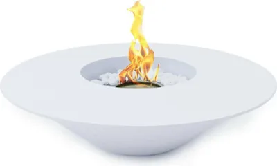 Produktbild von Bioethanol-Kamin Dshomurodo,–kologischer Kamin, Rauchfreies Feuer, Heizung mit Ethanol,  Italy, 60x60 h15 cm, Weiß