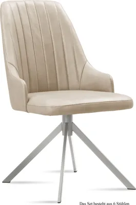 Produktbild von Esszimmerstuhl (6er-Set) Dorrit 52x91x60 Edelstahl/Natur