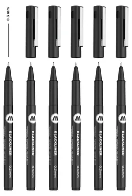 Zdjęcie produktu dla Blackliner 0,3 mm czarny Opakowanie 6 sztuk