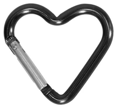 Productafbeelding van Hartvormige Karabijnhaak van Aluminium, Sleutelhanger voor Camping en Wandelen, Zwart