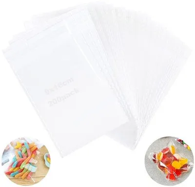 Productafbeelding van Transparante, zelfklevende zakjes, verpakking van 200 stuks - 9 x 16 cm - Ideaal voor knutselmaterialen