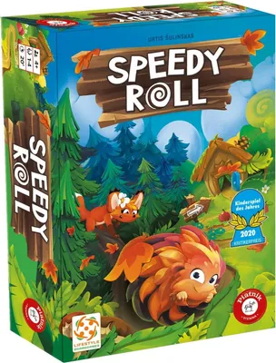 A board game box with cartoon forest animals and trees.