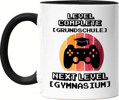 Produktbild von Level Grundschule Complete Next Level Gymnasium Tasse Schwarz Geschenkidee 5. Klasse