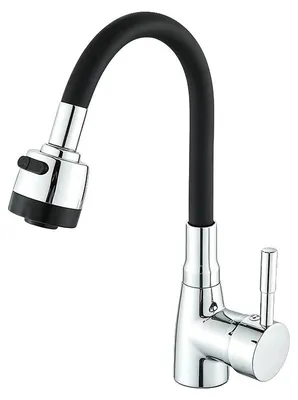 Produktbild von Küchenarmatur, flexibler Auslauf, 360° drehbar, Schwarz
