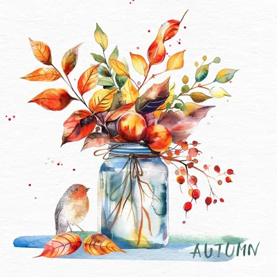 Produktbild von 20 Servietten Ramo de Otono - Vogel an Herbststrauß 33x33cm