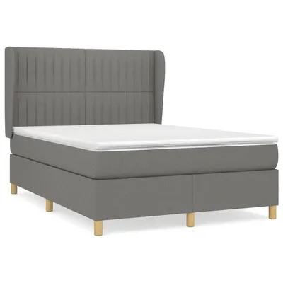 Produktbild von vidaXL Boxspringbett mit Matratze Dunkelgrau 140x200 cm Stoff