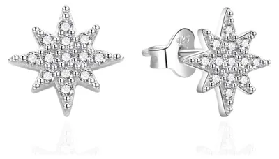 Image de Boucles d'oreilles argentées étincelantes étoiles AGT-E127PW