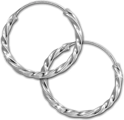 Produktbild von SilberDream Creolen für Damen 925 Silber silber gedreht Ohrringe 20mm SDO87122