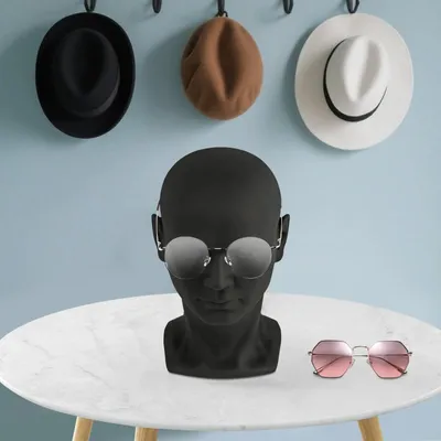 Produktbild von Perückenkopf aus PVC - Mannequinkopf - Höhe 30 cm - Kopfumfang 50 cm - Nettogewicht 1 kg - Bruttogewicht 1,11 kg - Schwarz