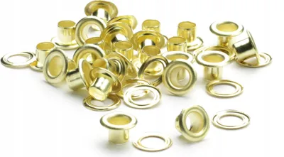 Productafbeelding van Set van 100 gouden metalen oogjes en ringetjes, 5 mm