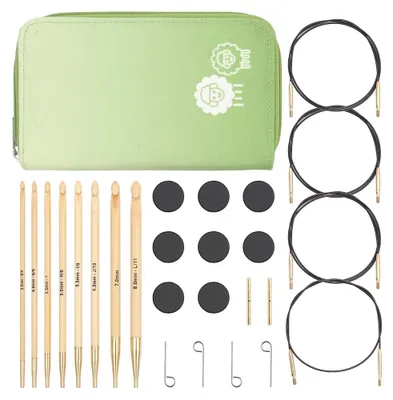 Tunesisches Häkelnadelset aus Bambus, 8 Spitzen (3,5–8 mm)