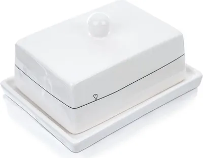 Produktbild von Orion Butterdose Butterschale Butterbehälter Butterglocke aus Keramik mit Deckel Herzen