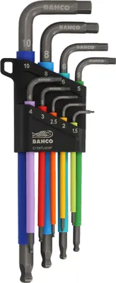 Image de Clés Allen Hexagonales Colorées Bahco Jeu De 9 Clés Sphériques Colorées De 1.5 à 10 Mm - Bahco