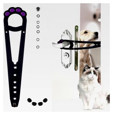 Produktbild von Verstellbarer Katzentürhalter, 2 Stück Pfotenförmige Türklammern für Katzen, Alternative Türschlösser und Türstopper für Haustiere