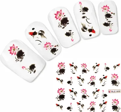 Produktbild von Nagel Sticker Nail Art Tattoo Blumengemälde Aufkleber Neu!
