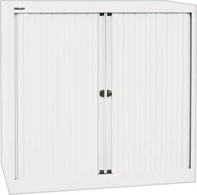 Produktbild von BISLEY Rollladenschrank verkehrsweiß 2 Fachböden 100,0 x 43,0 x 103,0 cm
