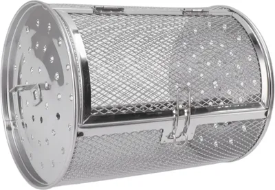 Obrázek produktu pro Rolling Grill Basket z nerezové oceli Grill Cage Round z nerezové oceli BBQ Grill Mesh pro arašídy Sušené ořechy Zelenina B