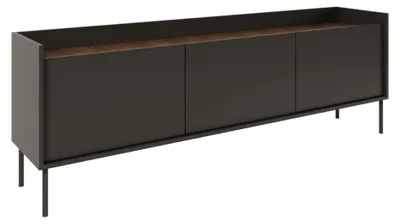Immagine prodotto di Selsey, mobile TV a basso profilo da 175 cm, moderno, in laminato nero