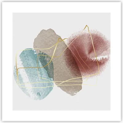 Produktbild von Poster - Poster ohne Rahmen - Form Figur Abstraktion - 40x40 cm - Wand Bild - Wanddeko - Wandbilder - Kunstposter - Wandposter - Bilder - Kunstdruck - Wanddekoration - Wandbild - P2XAC40x40-5057