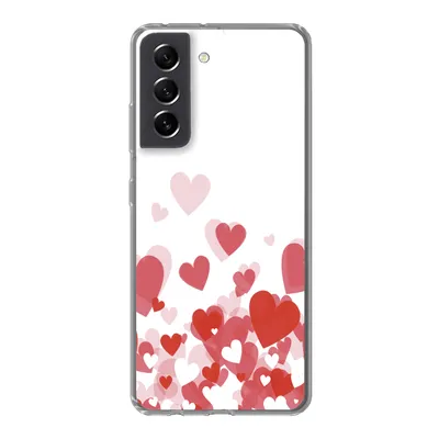 Produktbild von MuchoWow® Handyhülle Schutzhülle Hülle für Samsung Galaxy S21 FE Eine Illustration eines Regens der Herzen Silikon Softcase Handy Hülle - Mobiltelefonhülle