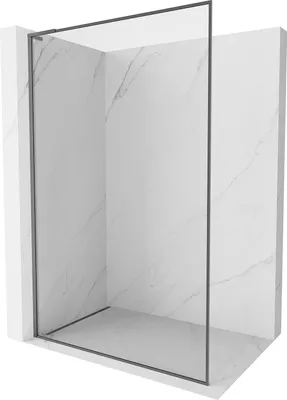 Image de Mexen Kioto-F L paroi de douche Walk-in avec cadre 65 x 202 cm, transparent 8 mm, gun metal - 800-065-174-95-00