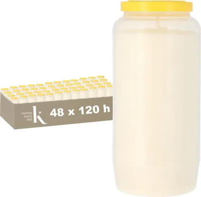 Produktbild von KRISTEN Gedenkkerze 5 Tage - Weiß – Set mit 48 Stück