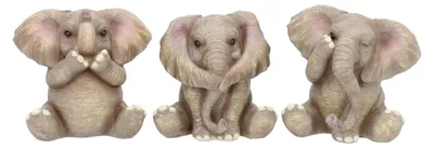 Produktbild von Drei Elefantenbabys, 12 cm, grau