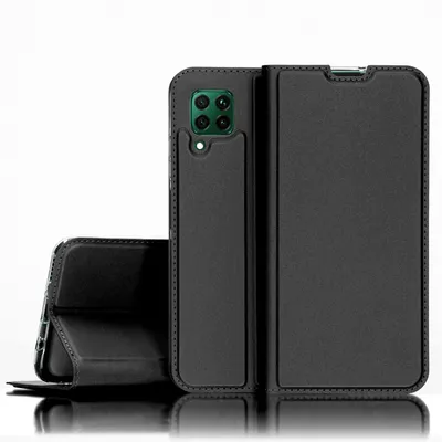 Produktbild von NALIA Klapp Hülle für Huawei P40 lite, Flip Case Kunstleder Cover Bumper Etui Schwarz