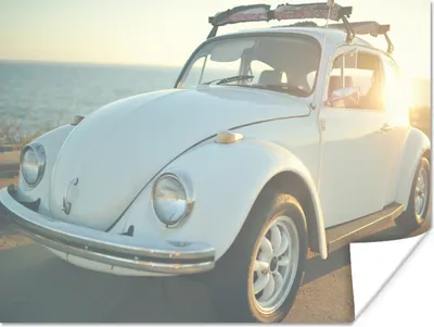 Produktbild von MuchoWow® Poster Auto - Oldtimer - Strand 160x120 cm - Foto Plakat