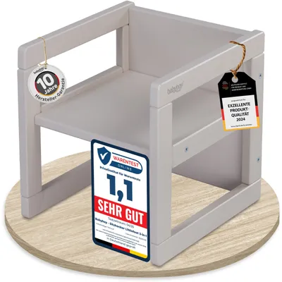 Productafbeelding van Babybay zitkruk Littlefoot voor kinderen, 3-in-1 stoel/tafel, beige gelakt
