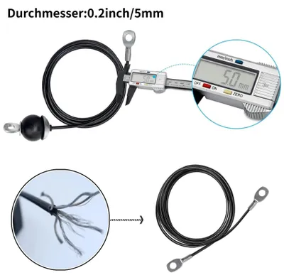 Imagen del producto de Equipo de fitness con cable de acero y peso, de 3 metros, para ejercicios de jalón y tracción con cuerda