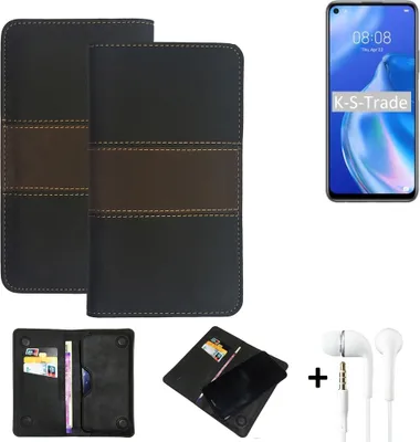 Produktbild von K-S-Trade Handyhülle + Kopfhörer kompatibel mit Huawei P40 lite 5G Schutzhülle Walletcase Bookstyle Tasche Schutz Case Hülle Wallet Cover