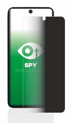 A screen protector for a smartphone is shown, partially covering the phone's screen.