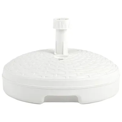 Image de vidaXL Pied de parasol sable/eau 20 L blanc plastique rotin
