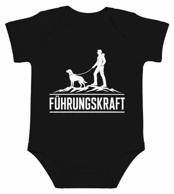 Image de Chef, chien, randonnée, montagne, promenade, humour, sarcasme, maître, bébé, body, noir, taille 3/6 mois