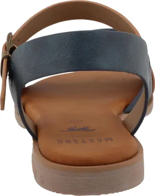 Produktbild von Mustang Damen Sandale Zierriemen Niete Schnalle 26M0072006, Größe:38 EU, Farbe:Blau