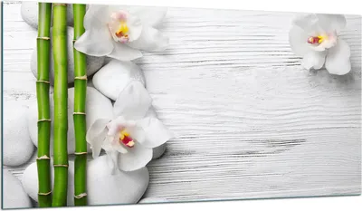 Produktbild von Herdabdeckplatte Glaskeramikkochfeld-Abdeckung Spritzschutz Glas 90x52 Blumen