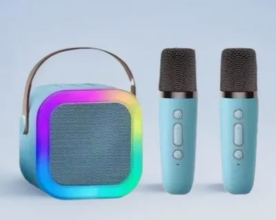 Zdjęcie produktu dla Apt Zs55B Odtwarzacz Karaoke Bluetooth + 2X Mikrofon Niebieski
