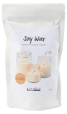 Image de Cire de soja pour bougies en pots - Crème, 250g.