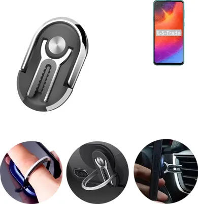 Produktbild von K-S-Trade 3in1 Smartphone-Ring Handy-Ring kompatibel mit Samsung Galaxy A9 Pro (2019) Fingerhalterung  Handyring Tischständer