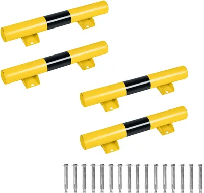 Produktbild von TRMLBE Blokada koła 4-częściowa metalowa blokada parkingowa Szlaban parkingowy 60x13x9cm Szlaban parkingowy ze śrubą rozporową Szlaban parkingowy czarno-żółty Szlaban parkingowy do garażu (metalowy)