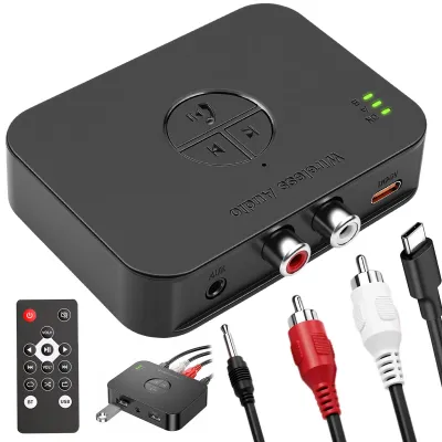 Productafbeelding van Bluetooth 6.0 Audio Adapter voor Stereo Systeem met AUX en RCA Jack