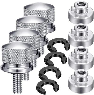 Productafbeelding van Motorfietszadelbevestigingsset - Zadelboutaansluiting - Aluminium en metaal - Schroefdiameter 1/4"-20 - Zilver