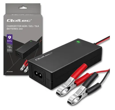 Immagine prodotto di Qoltec 52665 Caricabatterie automatico per batterie AGM, GEL e STD|| 48 W| LED| 1.
